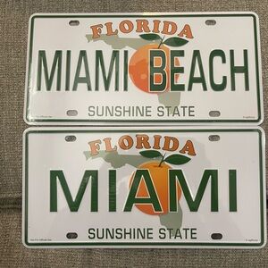 Florida Miami Beach License Plates